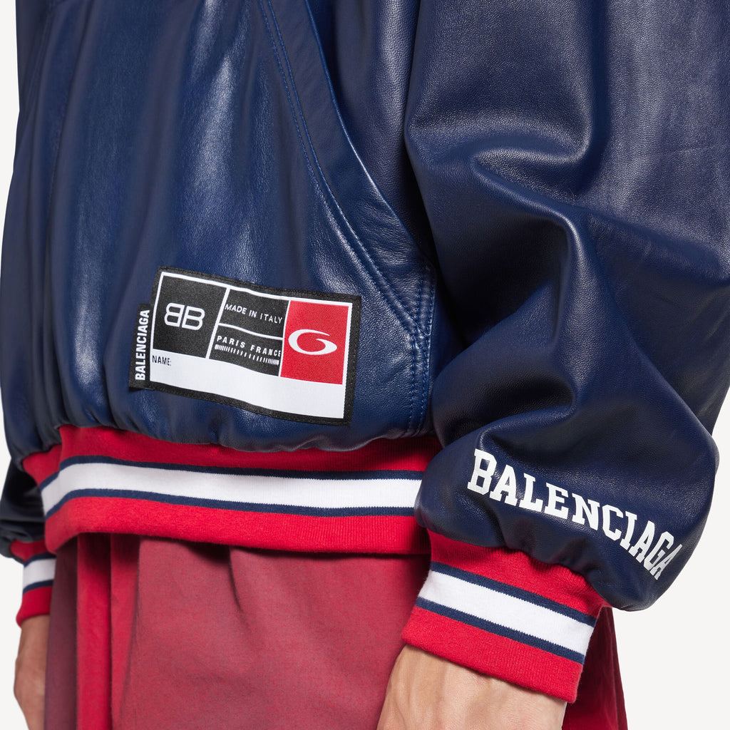 Men's 3b Football Polo Hoodie in Dark Navy