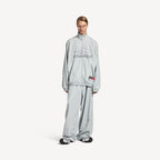 Men's 3b Football Polo Hoodie in Grey/white